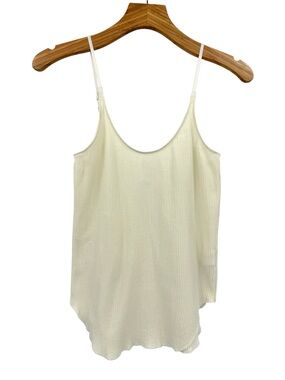 MOUSSY Vintage Camisole Off White Ribbed Slim Spaghetti Straps L